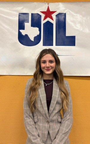 For the first time in ten years, Spur High School has a student competing in Austin at the UIL Congressional Debate Meet. Junior Saegan Molina, daughter of Audra and Joe Molina, will speak Jan. 7 on the University of Texas campus. Should she advance to finals, Saegan will be competing at the Texas State Capitol Jan. 8. Myles Hammack is coach for the Spur speech and debate team. | SUE JANE SULLIVAN