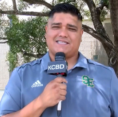 Juan Salas, head football coach at Patton Springs for the past two years, has accepted a similar position at Springlake-Earth. He talked with KCBD-TV’s Pete Christy last week on the“Pigskin Preview”segment. | KCBD IMAGE