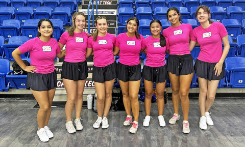 The Spur High School cheerleaders attended the Lone Star cheer camp at Lubbock Christian University this past week. They earned the award “Best Sideline Chant”and several individual awards while at camp. The high school cheerleaders are Addison Fulmer, senior; Leah Munoz, senior; Weslyn Givens, junior; Keylee Molina, junior; Sariah Sepeda, junior; Tatom Bridge, sophomore; and Grace Barron, freshman. | COURTESY PHOTOS