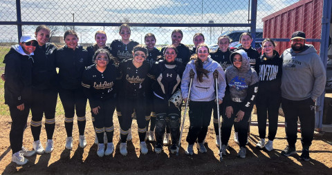OPENING WIN The Jayton girls softball team started their season with a win over the Knox City Houndettes 18-4 at Knox City Saturday morning. | COURTESY PHOTO
