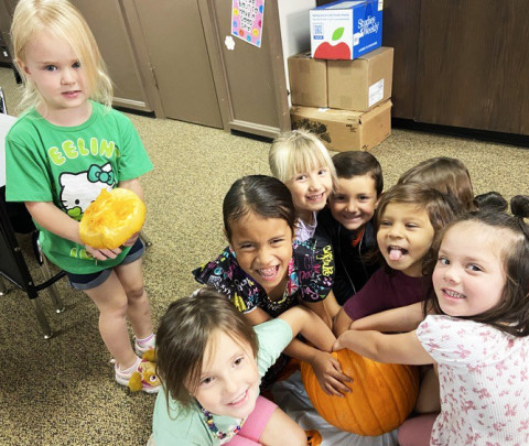 It was Pumpkin Friday last week in JGISD Pre-K and Kindergarten. These two classes finished up their units on all things pumpkins. Pumpkin carving, pumpkin testing, passing the pumpkin, pumpkin building, playing pumpkin patch and even pumpkin snacks. | COURTESY PHOTOS