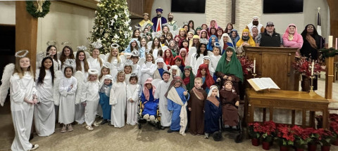 LIVING NATIVITY Spur Methodist Church hosted its annual living nativity performance Sunday night with a large cast of church youth. | COURTESY PHOTO