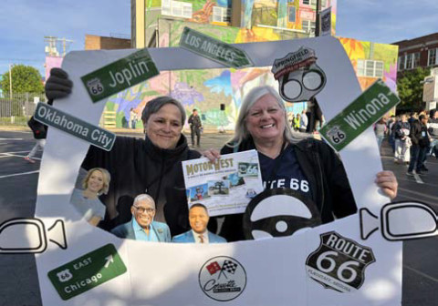 DRIVIN’IN MY CAR At the new Birthplace Plaza, fans ofTheToday Show brought some innovative photo props. If you want to get a copy of the book we’re holding, email us at Route66Ramble@gmail.com or find it on Amazon.com.