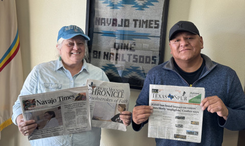 NEWSPAPER SWAP The Navajo Times is the largest independent, Native American-owned weekly newspaper in the U.S., based in Window Rock, Arizona, capital of the Navajo Nation. Founded in 1959 as a tribal newsletter, today it counts a circulation of 24,900 with more than 150,000 weekly readers. Our Texas Spur staff dropped by the paper’s offices in October 2025. | TEXAS SPUR
