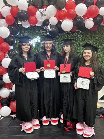 SCHOOL’S OUT The four members of the Patton Springs High School Class of 2024 graduated during the last week of May, capping off their high school careers. | COURTESY PHOTO
