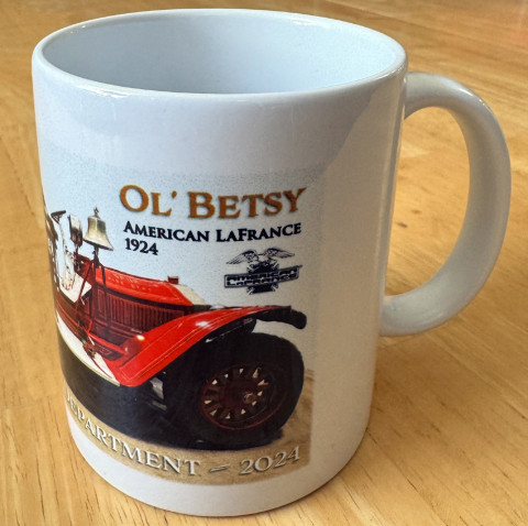 HEAT UP YOUR BEVERAGE with Spur’s 2024 Commemorative Coffee Mug, honoring the 100th birthday of Ol’ Betsy, the Spur VFD’s antique fire truck on display at the newly dedicated firehouse. Mugs are $15 plus tax at The Texas Spur newspaper office. | THE TEXAS SPUR