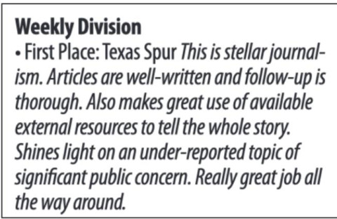Texas Spur, Caprock Courier, Floyd County Hesperian-Beacon garner TPA awards