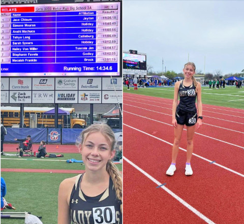 SCHOOL RECORD Jayton Sophomore Jace Chisum set a school record of 11:36 in the 3200 at the Graham track meet.The previous school record was set by her aunt, Summer Coulter Reel, in 1997. | COURTESY PHOTO