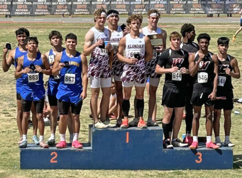 In the boys 4x200 relay, the team of Ace Walker, JD Hamilton, Margartio Pesina and Josh Ortiz took 2nd Place and are State qualifiers.