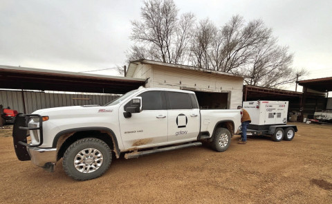 LOANER GENERATOR was provided to the City of Spur Jan. 22 by Dickens County’s Galaxy Digital folks, in advance of an anticipated multi-day winter storm and single-digit temperatures. The backup generator will be available to power water-system lift pumps in case of power outage, according to County Judge Kevin Brendle. | COURTESY PHOTO