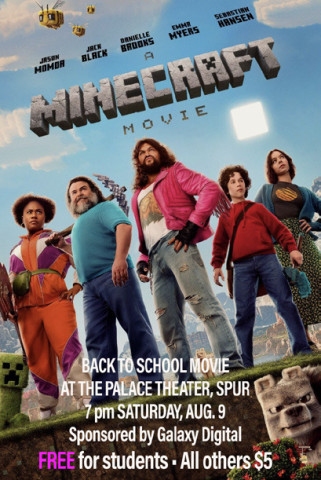 	Spur’s Palace presents ‘A Minecraft Movie’ Aug. 9 as back-to-school movie 