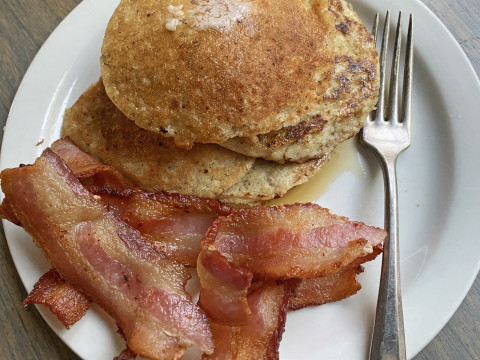 GLUTEN-FREE Corn masa pancakes are incredibly rustic and pair very well with pure maple syrup. | ANGELINA LaRUE PHOTO