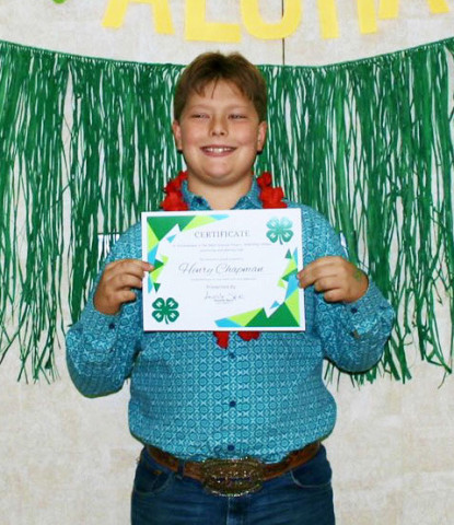 Henry Chapman won the Meat Judging Award and the Bronze Star Record Book, and 1st place in Beef.