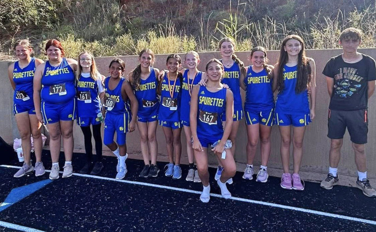 The Spur Junior High and High School Bulldogs and Spurettes competed in the Silver Spur Cross Country meet on Wednesday, which Spur hosted at Swenson Park. It was a hot one, but everyone pushed through and ran well. Medalists were Ryanne Boyd, 3rd place, for the high school Spurettes; and Colbie Wheeler, 8th place, and Aubrey Munoz, 10th place, for the junior high Spurettes. | COURTESY PHOTOS