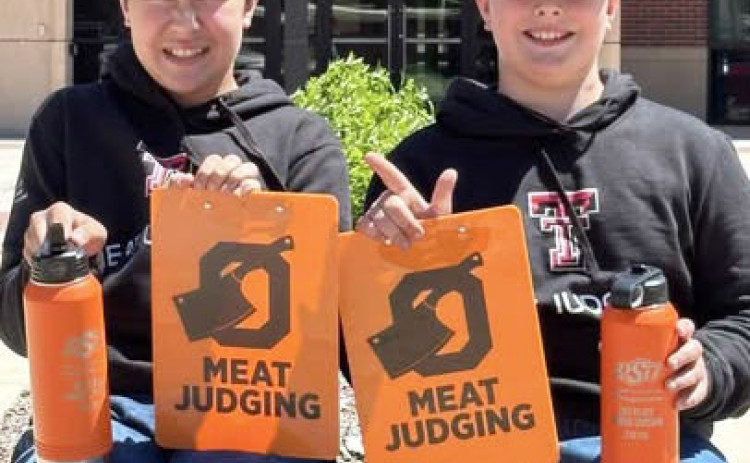 At the Oklahoma State University Invitational Meat Judging contest, Henry Chapman tied for 1st place in the 4-H division, while CalvinHays Chapman earned 5th place. | COURTESY PHOTO