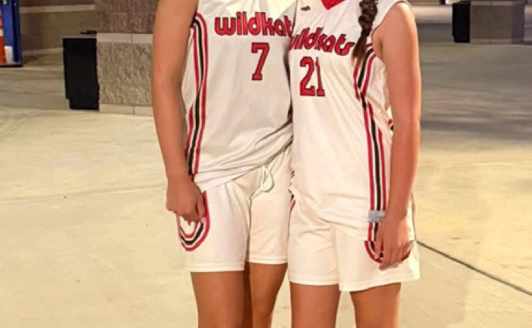 ELITE HOOPS Kimberlee Segura (left), a graduate of the Spur High School Class of 2026, and her rising-eigth-grader sister Khloee Segura were among players for the West Texas Wildkats girls basketball teams competing in LasVegas, NV., last week. COURTESY PHOTOS