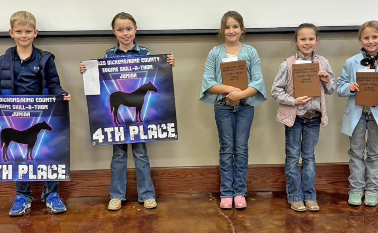 MAD SKILLS Dickens County and King County teamed up to host an Equine Skill-A-Thon event in Guthrie, with 27 youngsters attending from eight counties across Texas. | COURTESY PHOTO