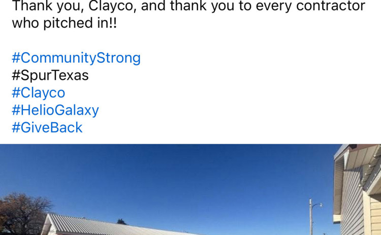 Last week, the Clayco construction contractors working at the e Galaxy Helios plant in northern Dickens County contributed their efforts to benefit the Spur Food Pantry. | FACEBOOK
