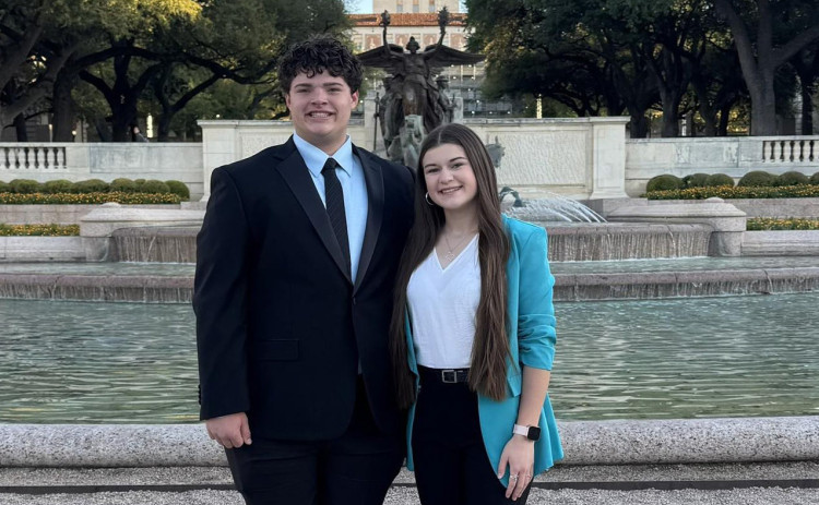 STATE DEBATE HONORS Congratulations go to Jayton's Abigail Mosley and Cooper Spray of Jayton who won the Bronze medal in the 2026 1A UIL CX State Debate championship. | COURTESY PHOTO