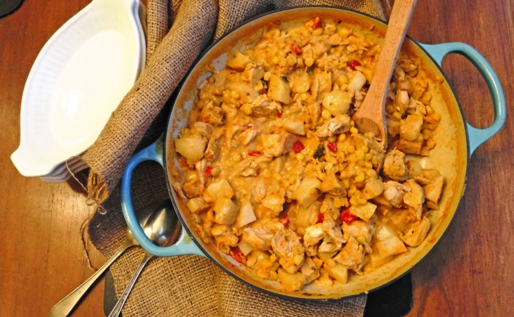 FLAVORFUL CHOWDER combines the best of corn, peppers and chicken with aromatics and spices. | ANGELINA LaRUE PHOTO