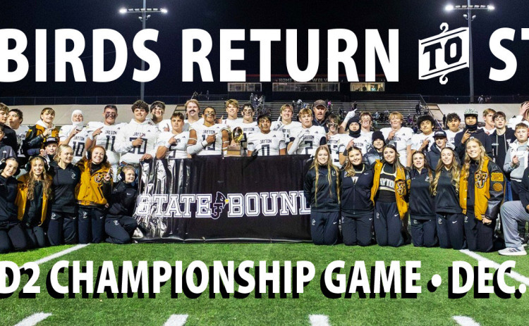 RETURNING TO ARLINGTON The defending state champion Jayton Jaybirds will return to face the Richland Springs Coyotes in the Texas UIL 1A Six-Man Division II State Football Championship on Wednesday, Dec. 17, 2025, at 2 p.m. at AT&amp;T Stadium in Arlington. | COURTESY PHOTO
