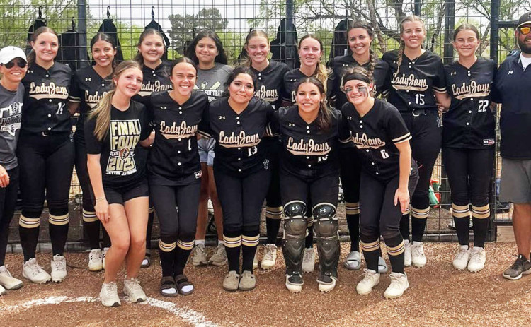 JAYTON SOFTBALL Sidney Hall hit for the cycle (single, double, triple, grand slam) in last week’s Lady Jays’softball team big 27-17 win over Aspermont. | COURTESY PHOTO