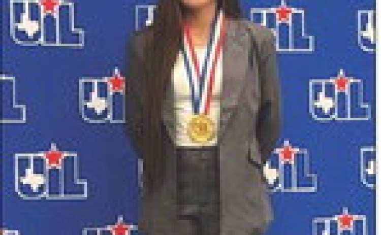 STATE CHAMPION Congratulations go to Jayton’s Abigail Mosely, who finished first in the state in accounting at the UIL State Academic Meet in Austin Monday, May 18. | COURTESY PHOTO