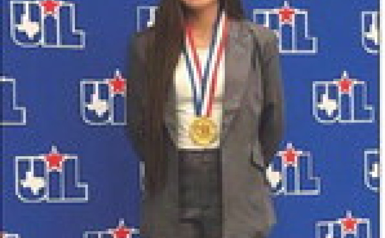 STATE CHAMPION Congratulations go to Jayton’s Abigail Mosely, who finished first in the state in accounting at the UIL State Academic Meet in Austin Monday, May 18. | COURTESY PHOTO