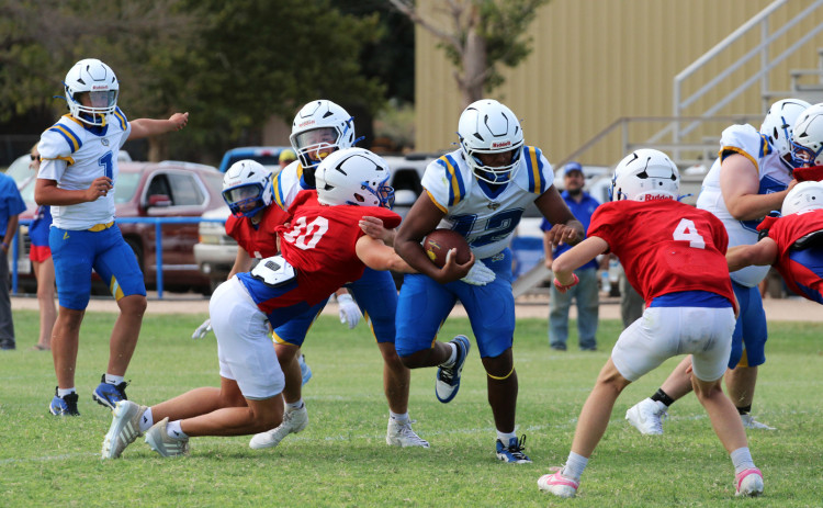 SPUR SCRIMMAGE The Spur Bulldogs faced the Valley Patriots on the road last week in a scrimmage. | COURTESY PHOTOS
