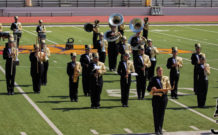 JAYTON BAND The Jayton Jaybird Band competed at the Big Country Marching Festival in Abilene Saturday and placed 4th in the 1A bands division. They also placed 2nd in percussion. | COURTESY PHOTO
