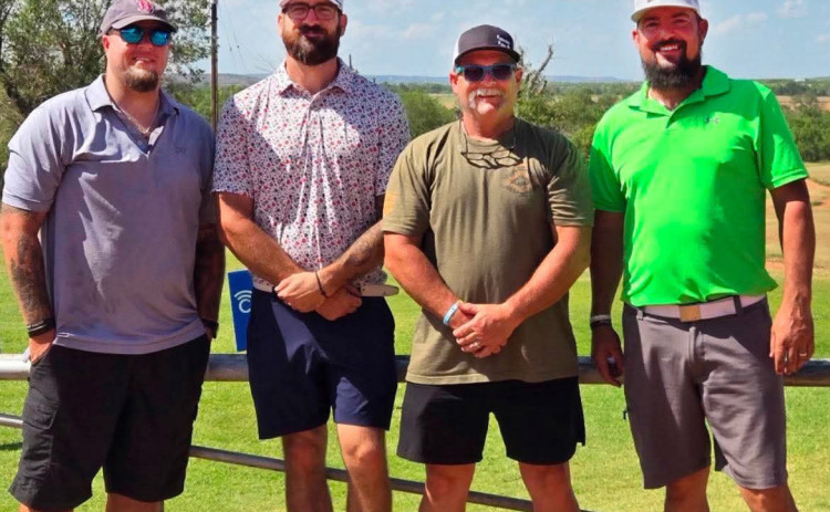 IN SECOND PLACE, shooting a 66 (6 under par), was the team of Bandy Moeller, Rick Moeller, Guthrie Moore and Skyler Henricks.