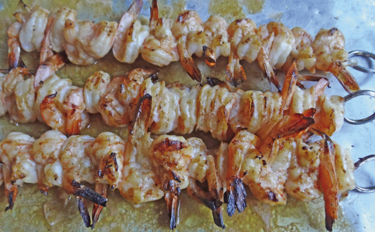 SUMMER SHRIMP An easy light meal for hot summer days is grilled shrimp. | ANGELINA LA RUE