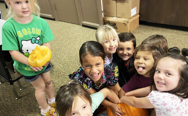 It was Pumpkin Friday last week in JGISD Pre-K and Kindergarten. These two classes finished up their units on all things pumpkins. Pumpkin carving, pumpkin testing, passing the pumpkin, pumpkin building, playing pumpkin patch and even pumpkin snacks. | COURTESY PHOTOS