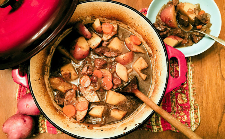 STUDY UP ON STEW To make a top-notch beef stew, pay attention not only to ingredients and proportions, but tips for how to brown the meat successfully before stewing. | ANGELINA LaRUE PHOTO