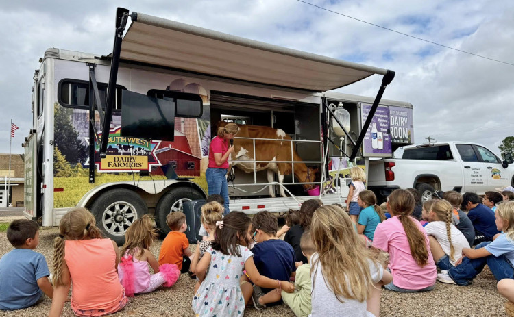 A MOOOVING EVENT The Dickens County-Spur Library hosted this week’s summer reading program with help from the Southwest Dairy Farmers who brought an energetic, close-up experience with Callie the Amazing Dairy Cow to the library for youngsters to enjoy. Next Tuesday, June 16 at 10 a.m. bring your youngsters out to the Spur Library for“Touch a Truck.' | COURTESY PHOTO