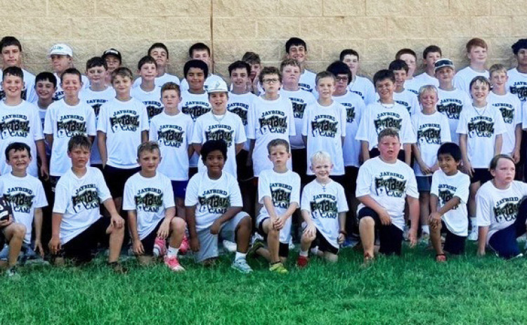 JAYTON FOOTBALL CAMP Jayton had 52 athletes attend football camp last week, along with help from four Class of 2027 seniors and coaching staff. | COURTESY PHOTO